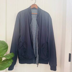 No Retreat Men's Navy Bomber lined Jacket Size XL
